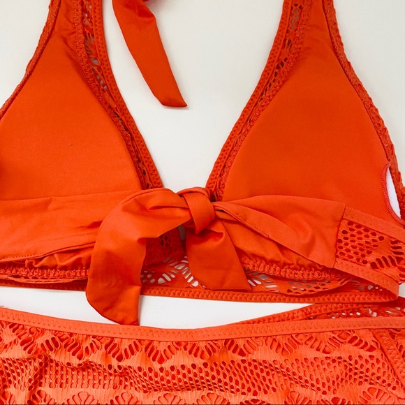 NEW BECCA crochet halter orange 2-piece - Picture 6 of 7